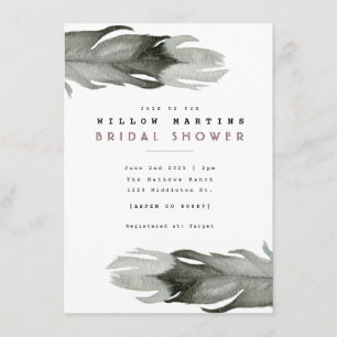 Modern Feather Waterverf Vrijgezellenfeest Kaart