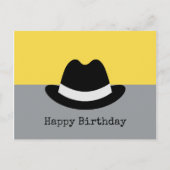 Modern Fedora Colorblock Birthday Briefkaart (Voorkant)