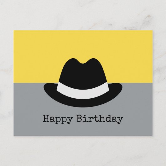 Modern Fedora Colorblock Birthday Briefkaart (Voorkant)