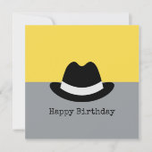Modern Fedora Colorblock Birthday Kaart (Voorkant)