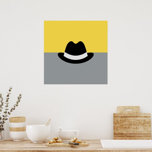 Modern Fedora Colorblock Poster (Keuken)