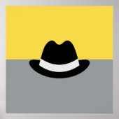 Modern Fedora Colorblock Poster (Voorkant)
