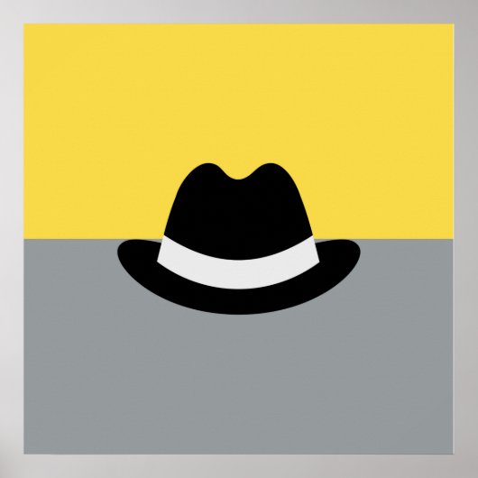 Modern Fedora Colorblock Poster (Voorkant)