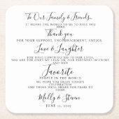 Modern feest / bruiloft Dank u Kartonnen Onderzetters (Voorkant)