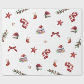 Modern feestelijk kerstfeest cadeaupapier (Vlak)