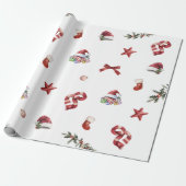 Modern feestelijk kerstfeest cadeaupapier (Uitgerold)