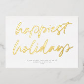 Modern feestelijk script non-foto zakelijk goud folie feestdagenkaart (Voorkant)