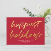 Modern feestelijk script non-foto zakelijk rood go feestdagenkaart (Staand voorkant)