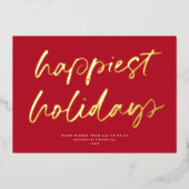 Modern feestelijk script non-foto zakelijk rood go folie feestdagenkaart (Voorkant)