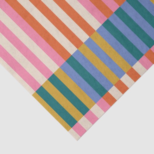 Modern feestelijk Sinaasappel, roze, blauw & groen Tissuepapier (Detail)