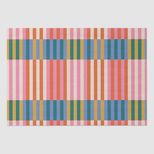 Modern feestelijk Sinaasappel, roze, blauw & groen Tissuepapier (Voorkant)