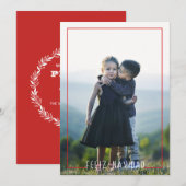 Modern Feliz Navidad-bedekking met fotokaart Feestdagenkaart (Voorkant / Achterkant)