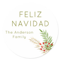 Modern Feliz Navidad Holly Spaanse kerst