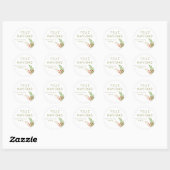 Modern Feliz Navidad Holly Spaanse kerst Ronde Sticker (Vel)