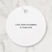 Modern Feliz Navidad Typografie Kerstmis Bedankjes Labels (Achterkant)