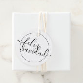 Modern Feliz Navidad Typografie Kerstmis Bedankjes Labels (In situ)