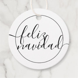 Modern Feliz Navidad Typografie Kerstmis Bedankjes Labels