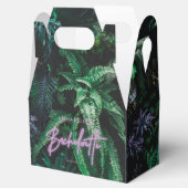 Modern felle paarse gordelneonbachelorette bedankdoosjes (Geopend)