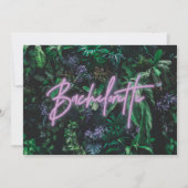 Modern felle paarse gordelneonbachelorette kaart (Achterkant)