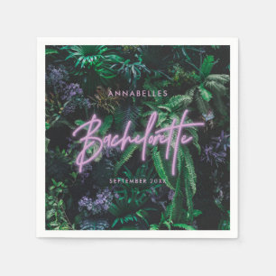 Modern felle paarse gordelneonbachelorette servet