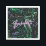 Modern felle paarse gordelneonbachelorette servet<br><div class="desc">Moderne paarse,  felle neon bachelorette-vormgeving</div>