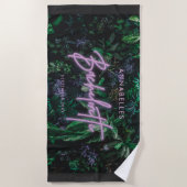 Modern felle paarse gordelneonbachelorette strandlaken (Voorkant)