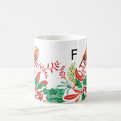 Modern Female Cardinal Holly Custom Monogram Mug Koffiemok (Center)