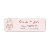 Modern Feminine Blush Pink Business Return-adres Etiket (Voorkant)
