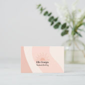 Modern Feminine Blush Pink Trendy Boho Sun Visitekaartje (Staand voorkant)