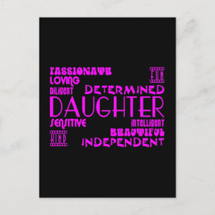 Modern Feminine Chic & Stylish Daughters Briefkaart