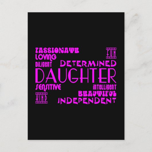 Modern Feminine Chic & Stylish Daughters Briefkaart (Voorkant)