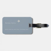 Modern Feminine Dusty Blue World Travel Bagagelabel (Achterkant horizontaal)