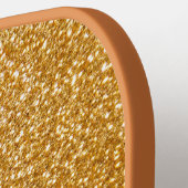 Modern Feminine Girly Gold Glitter Monogram Naam Pickleball Paddle (Links Detail)
