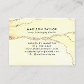 Modern Feminine Gold Glitter Marble Agate Monogram Visitekaartje (Achterkant)