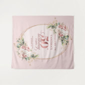 Modern Feminine Rose Gold 50th Birthday Banner Wandkleed (Voorkant (horizontaal))