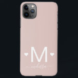 Modern feministisch script monogram zwart roze iPhone 11Pro max hoesje<br><div class="desc">Moderne feministische script monogram zwart roze iPhone 11 Pro Max Hoesjes</div>