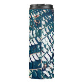 Modern fern patroon met zwarte achtergrond Thermal Thermosbeker (Achterkant)