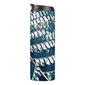 Modern fern patroon met zwarte achtergrond Thermal Thermosbeker (Geroteerd rechts)