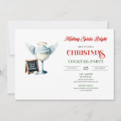 Modern Festive Christmas Cocktails Party Invite Kaart (Voorkant)