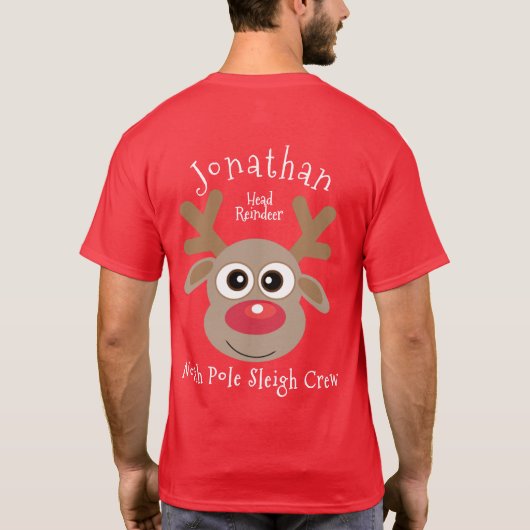 Modern Festive Christmas Family Fun  T-shirt (Achterkant)