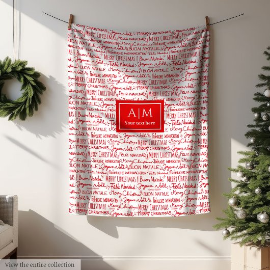 Modern festive Christmas lettering gift for her Fleece Deken