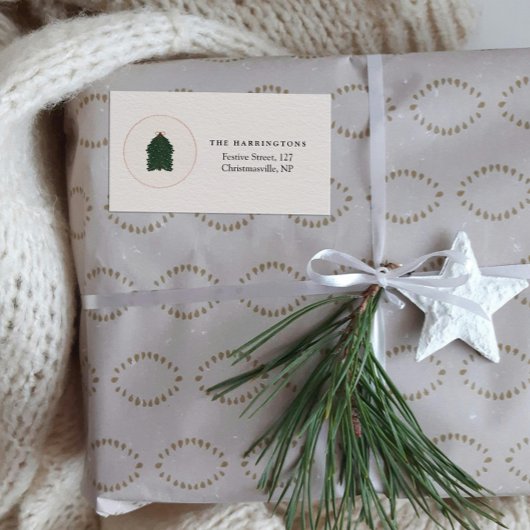 Modern Festive Christmas Tree  Etiket