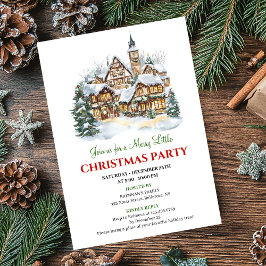 Modern festive city Christmas party dinner invite Kaart