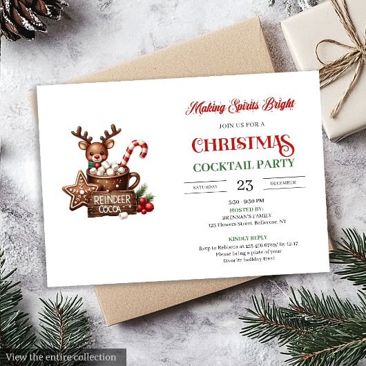 Modern Festive Cocktails Party stylish invitation Kaart