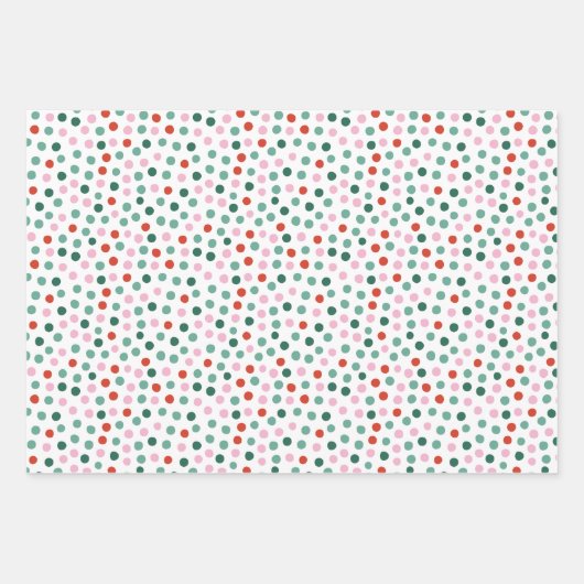 Modern Festive Dot Pattern Christmas Inpakpapier Vel (Voorkant 2)