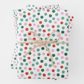 Modern Festive Dot Pattern Christmas Inpakpapier Vel (In situ)