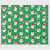Modern Festive Funny Santa Face Kerstmis Cadeaupapier (Vlak)