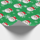 Modern Festive Funny Santa Face Kerstmis Cadeaupapier (Hoek)