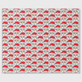 Modern Festive Funny Santa Face Pattern Cadeaupapier (Vlak)