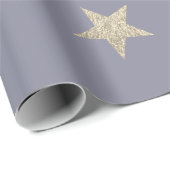 Modern Festive Gray Gold Star Roll Cadeaupapier (Rol Hoek)